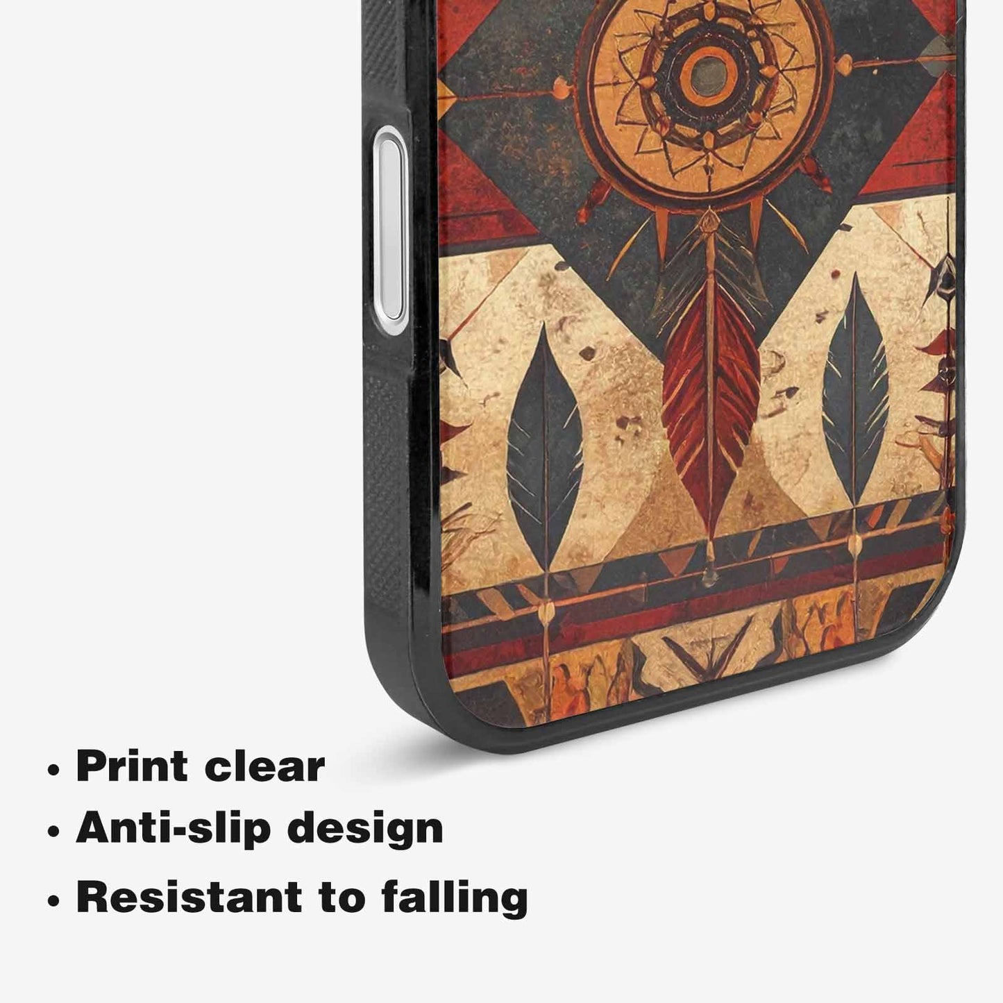 iPhone 16 Case — Native American Geometric Pattern Arrows Feathers, Custom Print Case Cover
