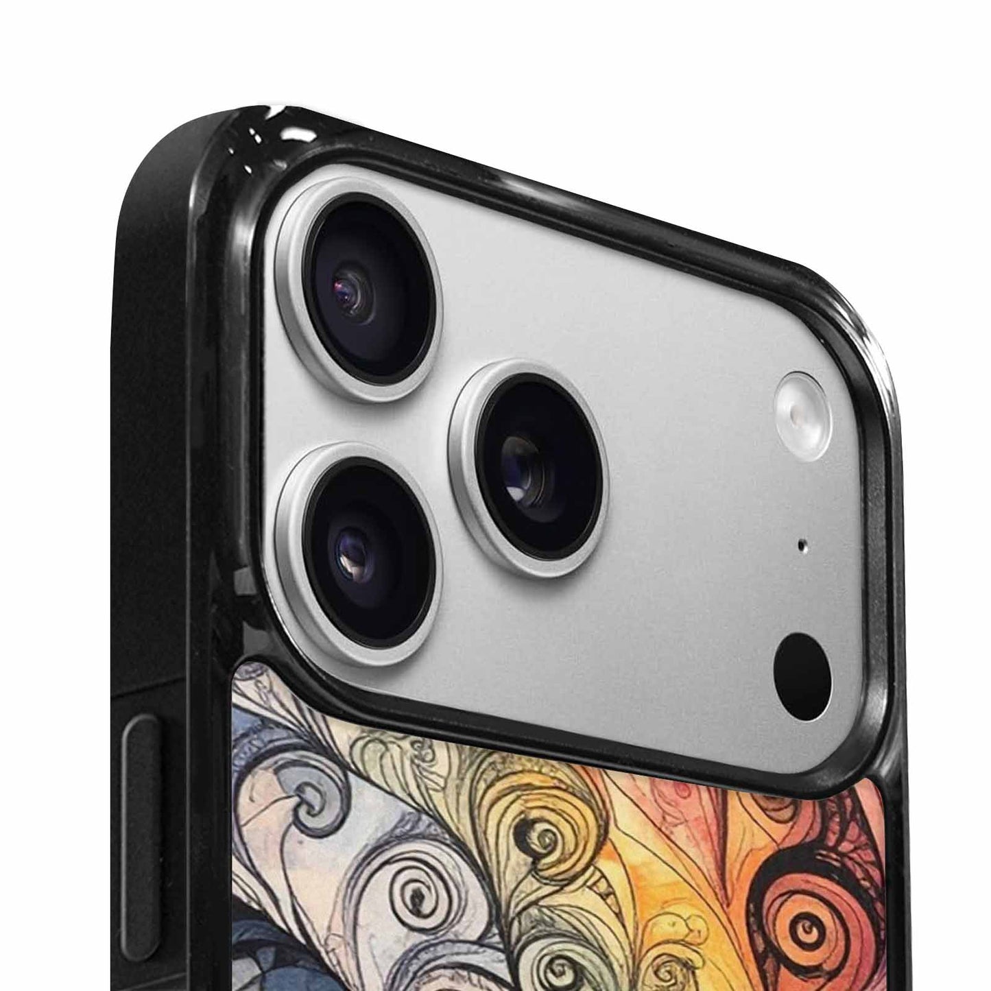 iPhone 17 Pro Case — Tie Dye Swirls Black White Tie, Custom Designed Case Cover
