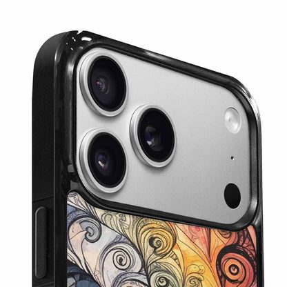iPhone 17 Pro Case — Tie Dye Swirls Black White Tie, Custom Designed Case Cover
