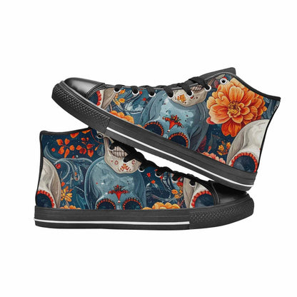 MEN'S Marble Skull High Top Canvas Dreamcore Custom Sneakers