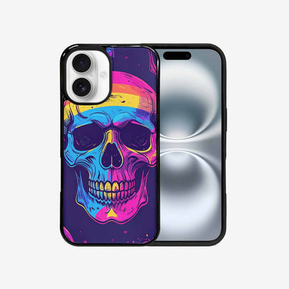 iPhone 16 Case — Pride Flag Skulls Seamless Pattern Vibrant, Custom Phone Case