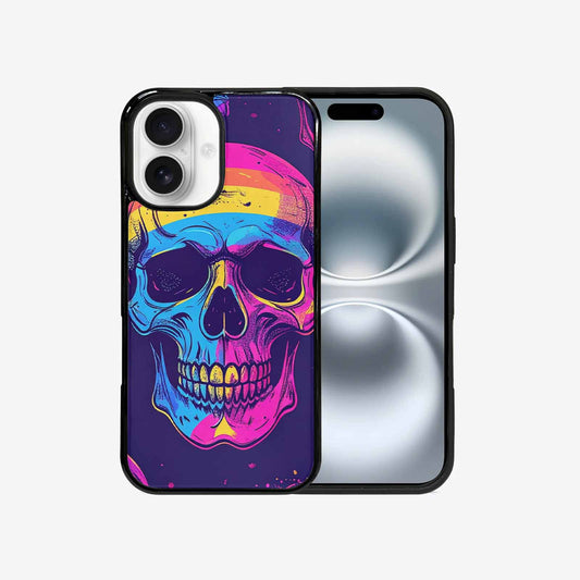 iPhone 16 Case — Pride Flag Skulls Seamless Pattern Vibrant, Custom Phone Case