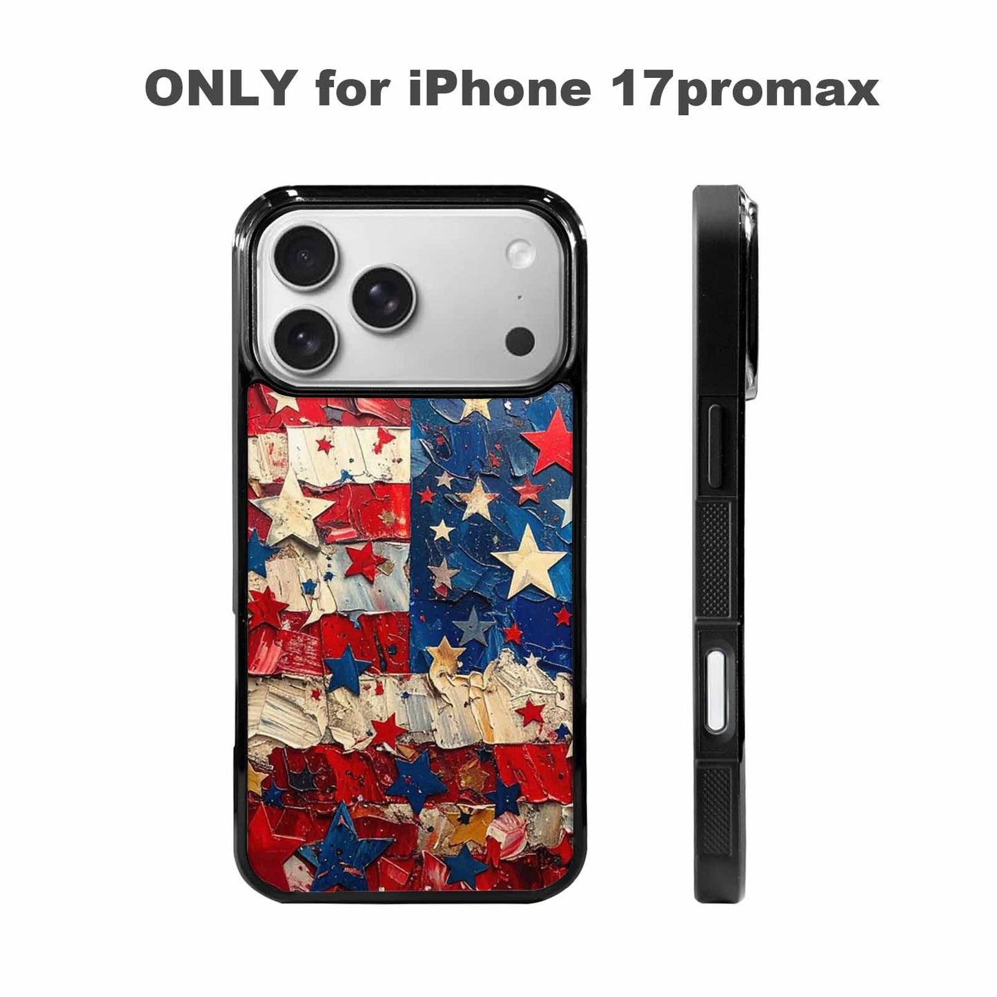 iPhone 17 Pro Max Case — Patriotic Stars And Stripes Galaxy Space, Personalized Phone Case