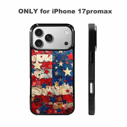 iPhone 17 Pro Max Case — Patriotic Stars And Stripes Galaxy Space, Personalized Phone Case
