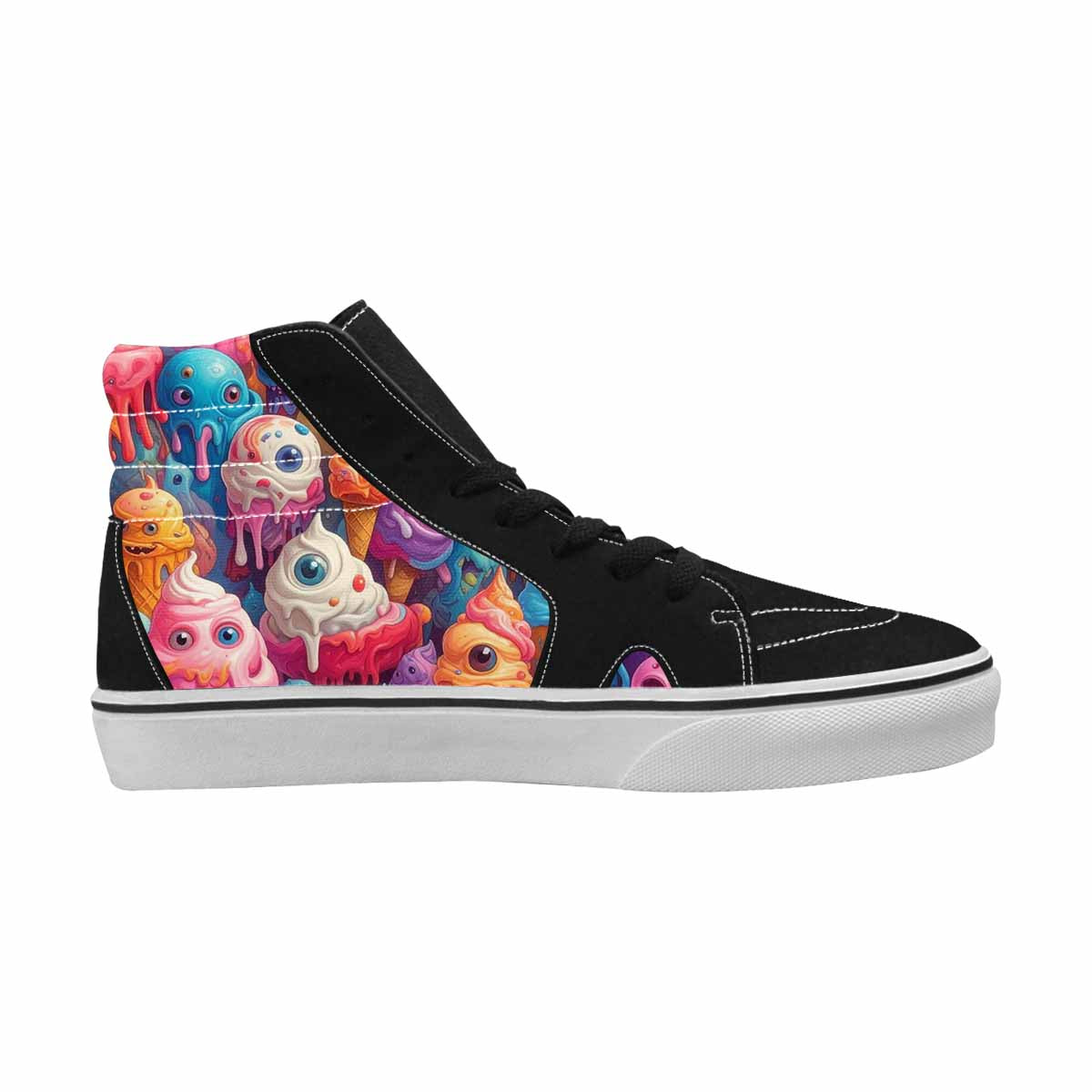 MEN'S Melting Ice Cream Monster High Top Canvas Vivid Sneakers