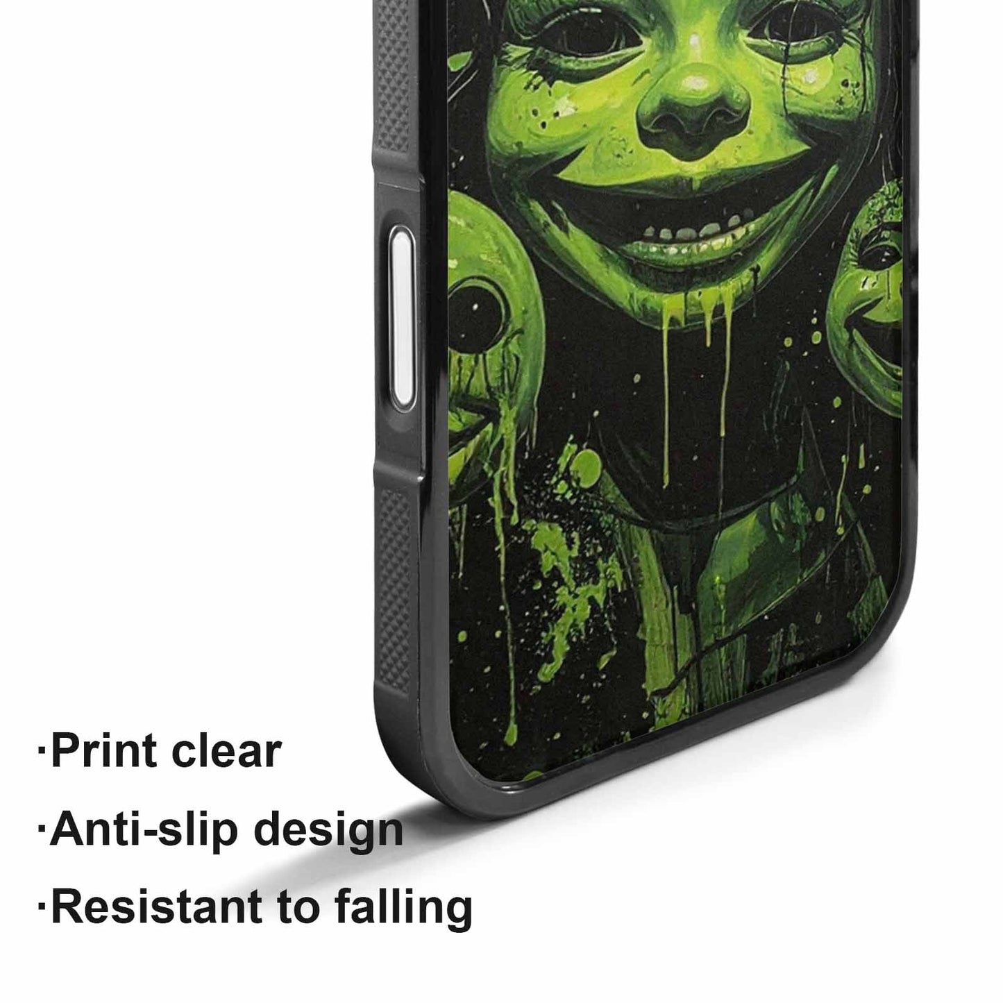 iPhone 17 Case — Black &amp; Green Ink Original Art, Custom Printed Phone Case