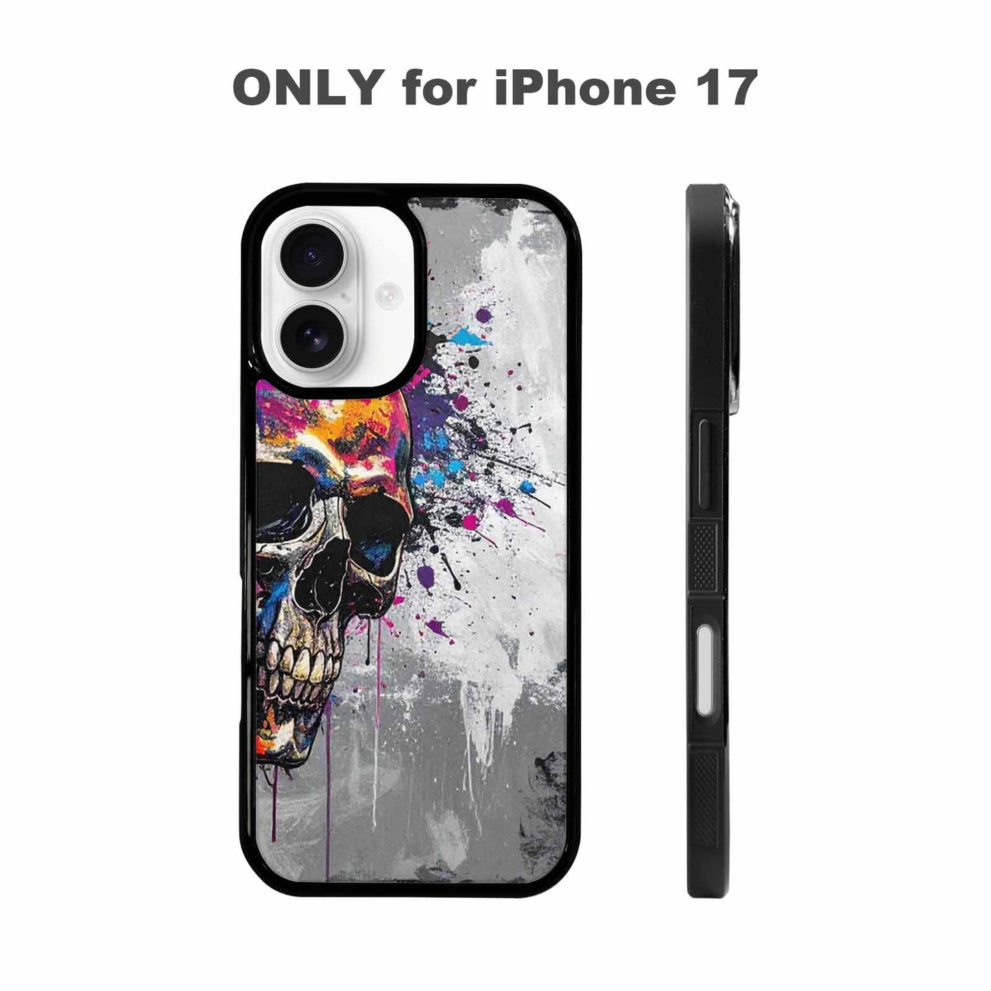 iPhone 17 Case — Skull Dark Art Gothic Print Gothic, Custom Printed Phone Case
