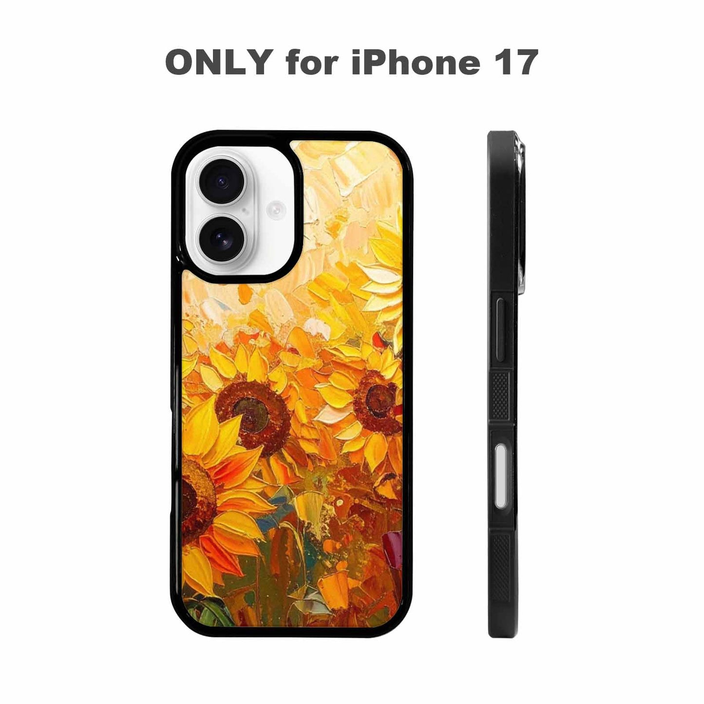 iPhone 17 Case — Impressionist Sunflower Brushstroke Pattern Floral, Custom Art Phone Cover