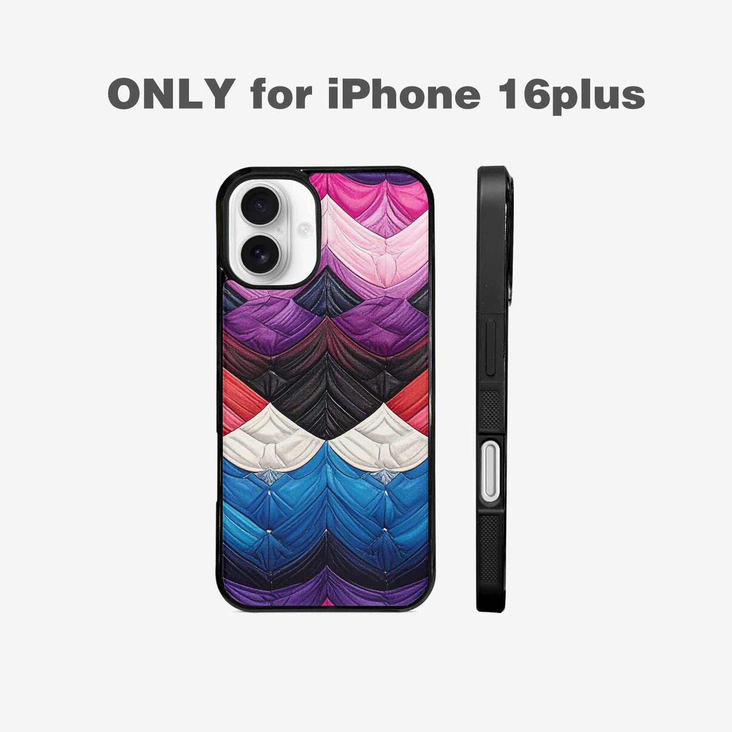 iPhone 16 Plus Case — Genderfluid Flag Color Theme Small Rainbow, Custom Designed Case Cover