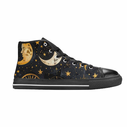 WOMEN'S Zodiac Constellation Star High Top Canvas Wallpaper Art Shoes