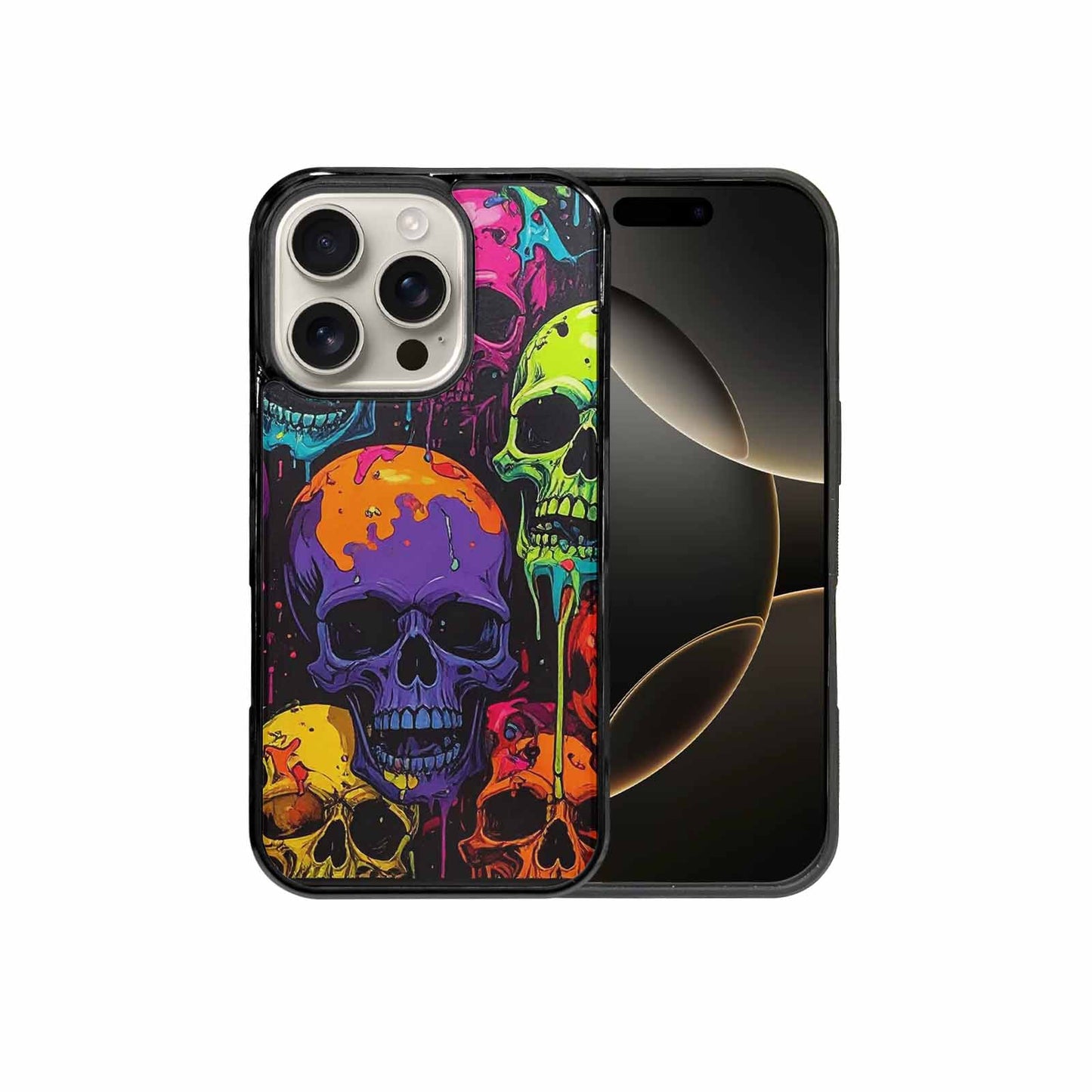 iPhone 16 Pro Case — Vibrant Camo 1000\'s Of Skeletons Neon, Custom Phone Case
