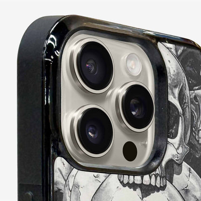 iPhone 16 Pro Case — Tessellated Human Skulls Custom, Original Design Phone Case