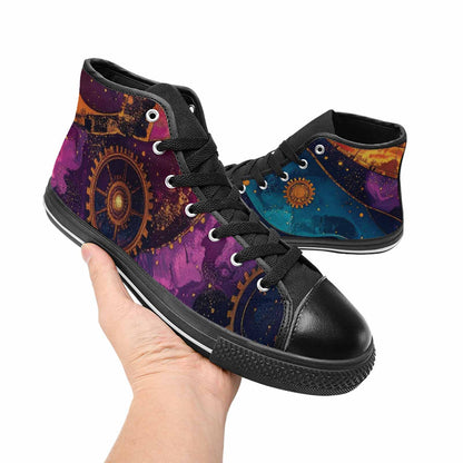 WOMEN'S Steampunk Galaxy High Top Canvas Surreal Custom Shoes