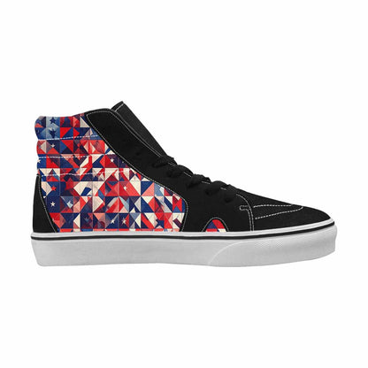 WOMEN'S American Flag Stars High Top Canvas Vibrant Chaos Custom Shoes