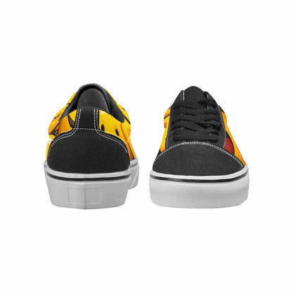 WOMEN'S Melting Moon Smiley — Lace-Up Canvas Melting Art Sneakers