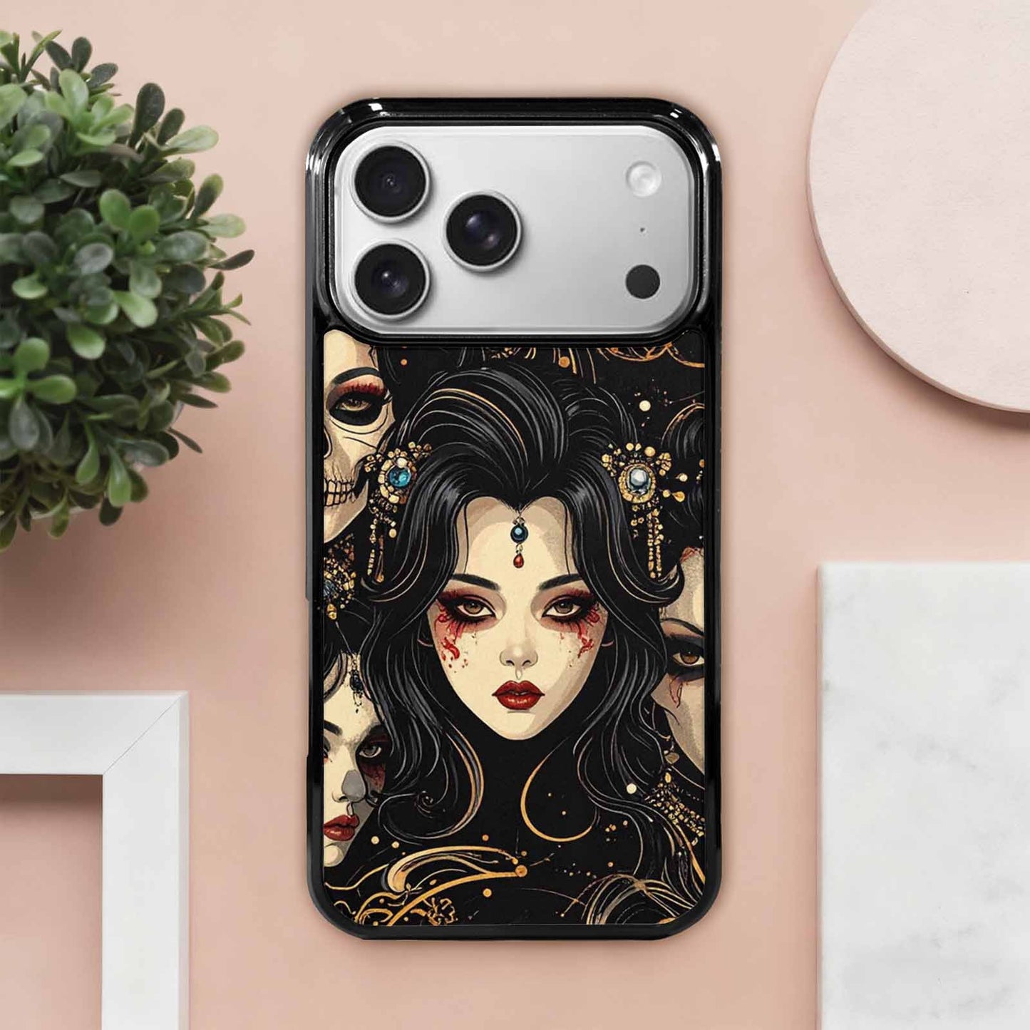 iPhone 17 Pro Max Case — Skull Dark Art Gothic Print Gothic, Custom Designed Case Cover