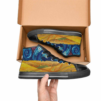 MEN'S Blend All Versions High Top Canvas Wallpaper Art Shoes
