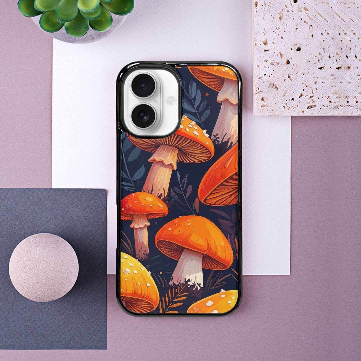 iPhone 16 Case — Bold Autumn Mushroom Bold Autumn Mushroom, Personalized Phone Case