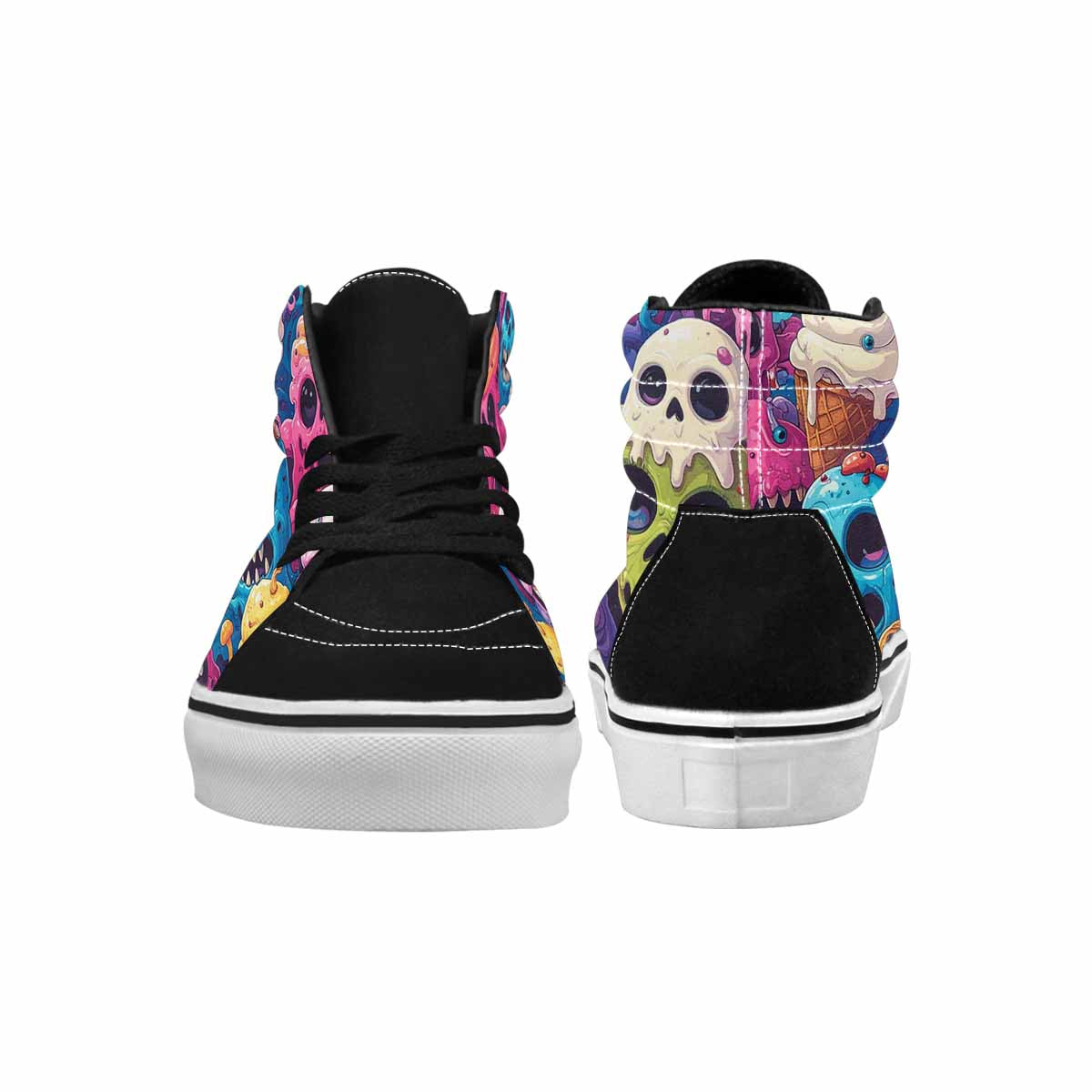 MEN'S Ice Cream Monsters  High Top Canvas Cottagecore Custom Sneakers