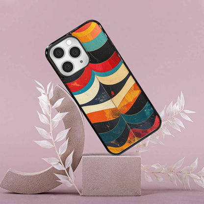 iPhone 15 Pro Max Case — Retro Wave Scallop Stripe Small Wavy, Custom Print Case Cover