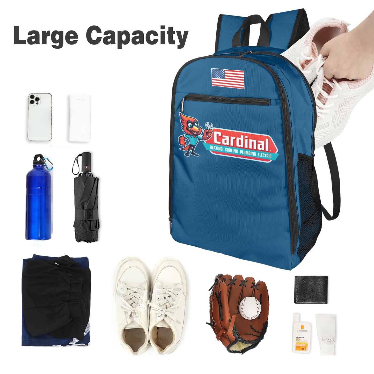 Cardinal All Over Print Leisure Sports Backpack (Model 1741)