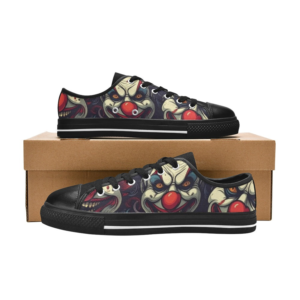 MEN'S Evil Clowns Heads Faces Canvas Vivid Shoes