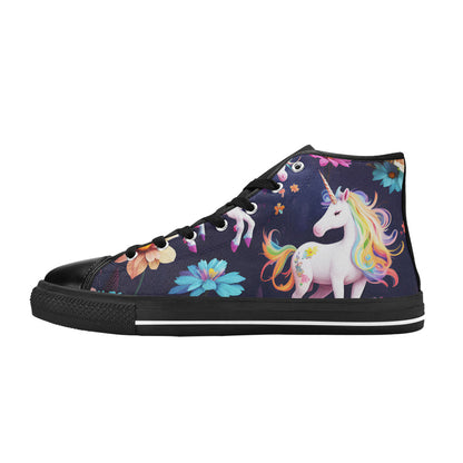 MEN'S Unicorns Please 2 Men’S High Top Canvas Vibrant Chaos Shoes
