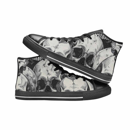 MEN'S Tessellated Human Skulls High Top Canvas Cottagecore Custom Sneakers