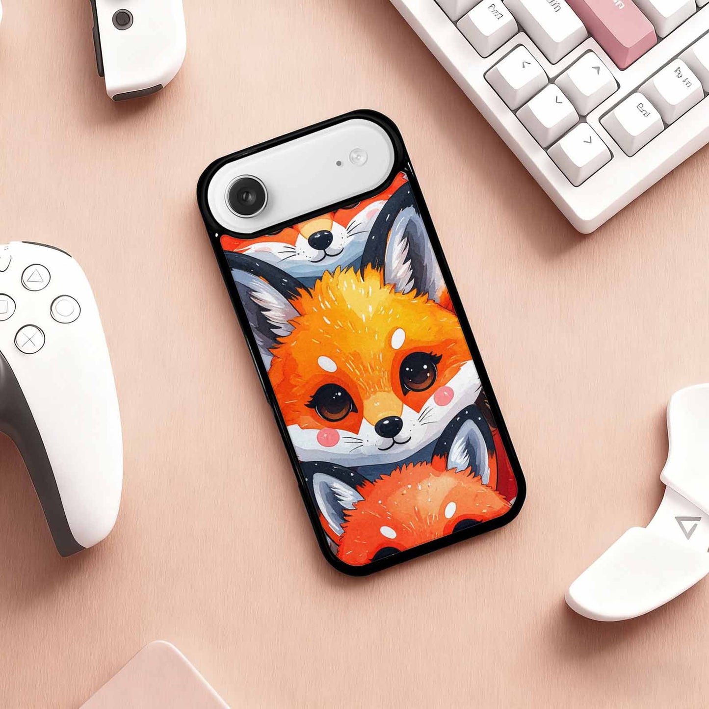 iPhone 17 Air Case — Watercolor Kawaii Fox Faces Watercolor Abstract, Original Design Phone Case