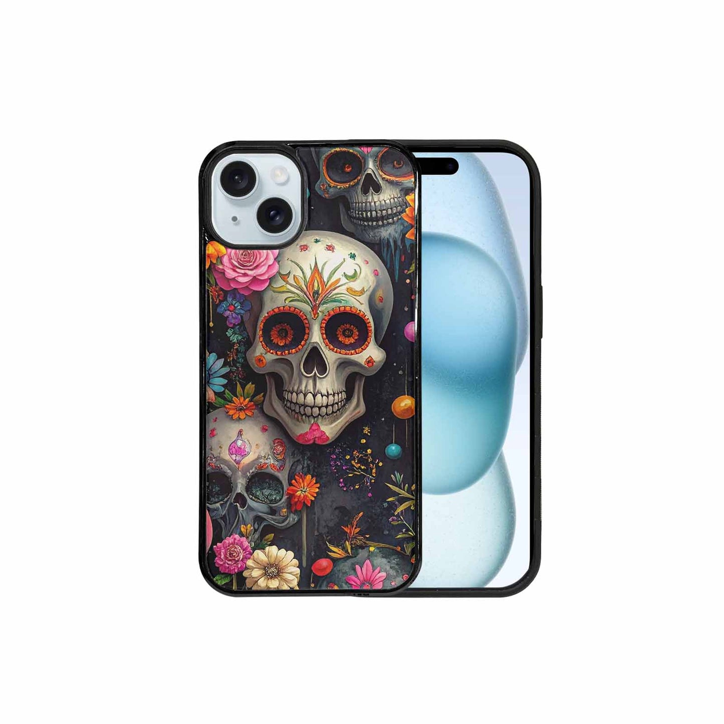 iPhone 15 Plus Case — Greyscale Black And White Dark Black, Personalized Phone Case