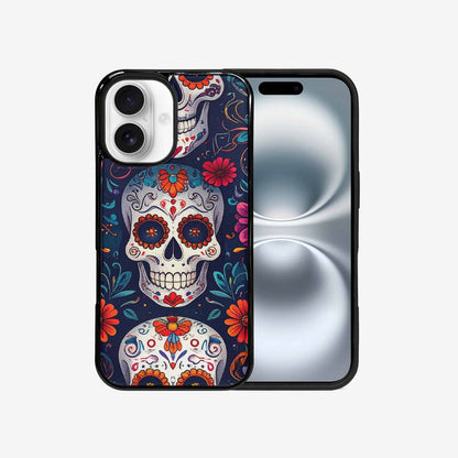 iPhone 16 Case — Day Dead Sugar Skull Art 100s, Custom Art Phone Cover