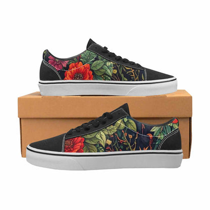 WOMEN'S Skulls  Botanical Skulls Lace-Up Canvas Vivid Sneakers