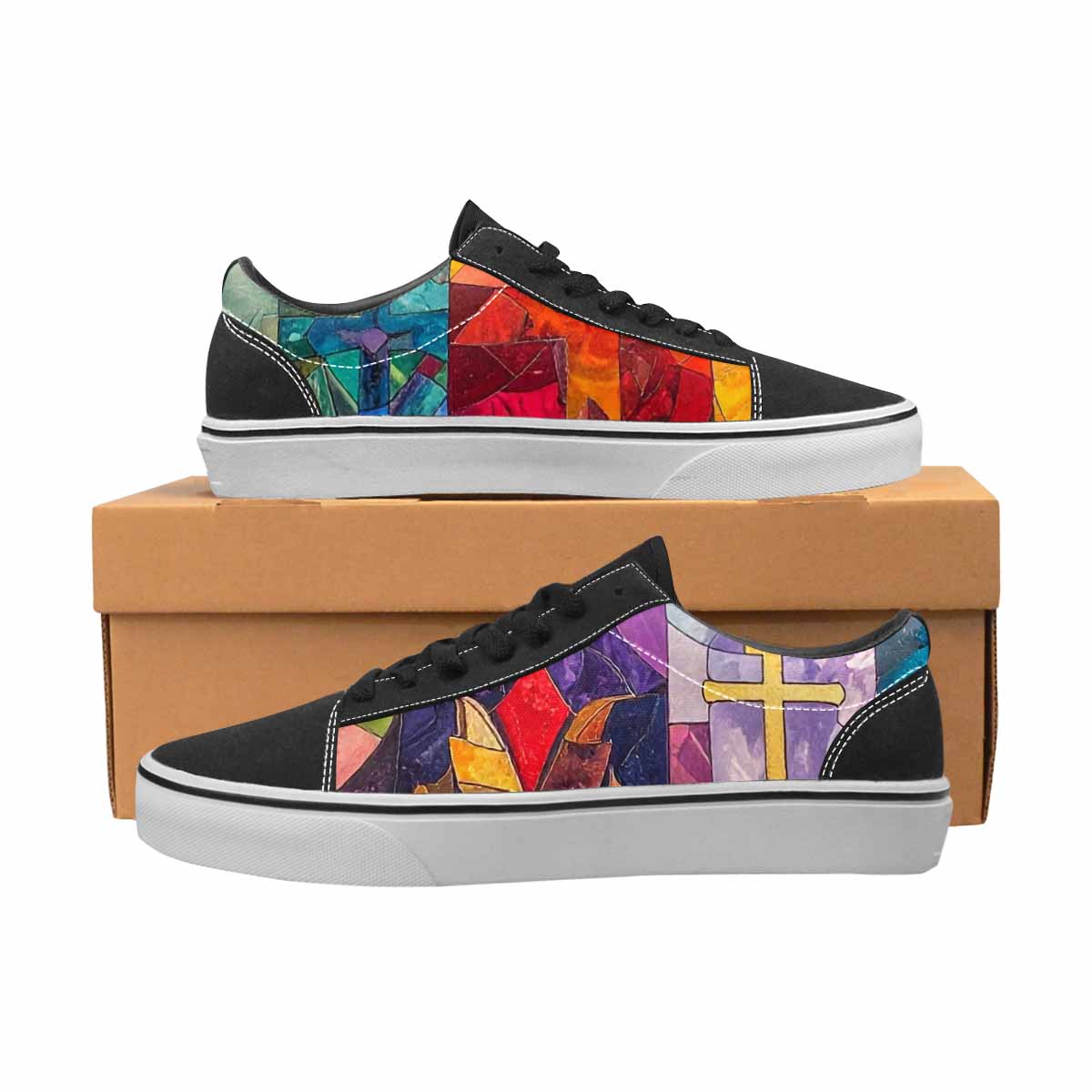 WOMEN'S Faith Cross Lace-Up Canvas Surreal Custom Shoes