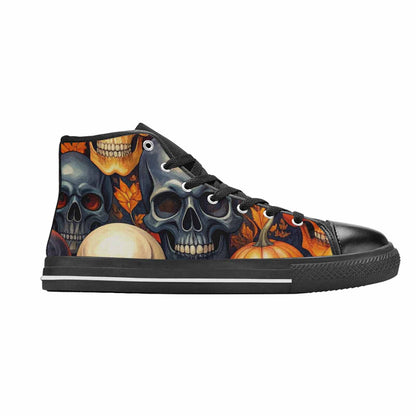MEN'S Skulls - Halloween High Top Canvas Grunge Custom Shoes