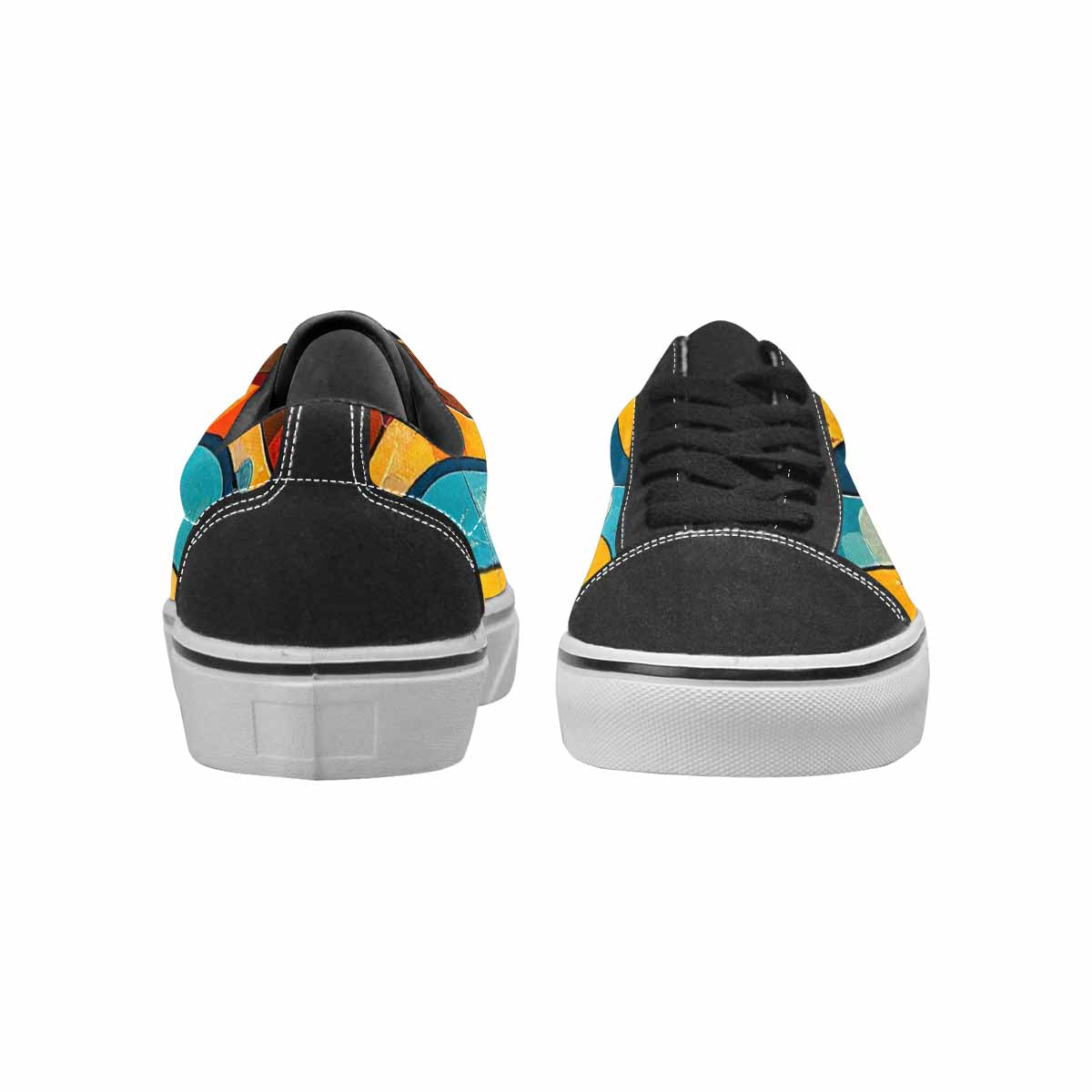 WOMEN'S Retro Wave Scallop Stripe Lace-Up Canvas Aesthetic Custom Shoes