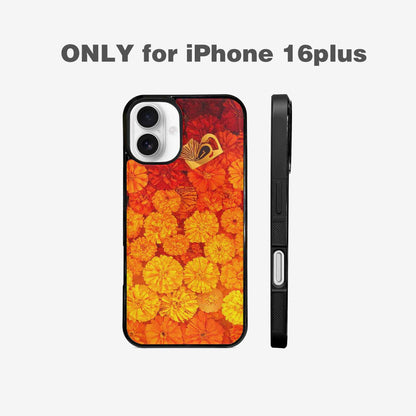 iPhone 16 Plus Case — Marigold Day Of The Dead Marigold, Custom Designed Case Cover
