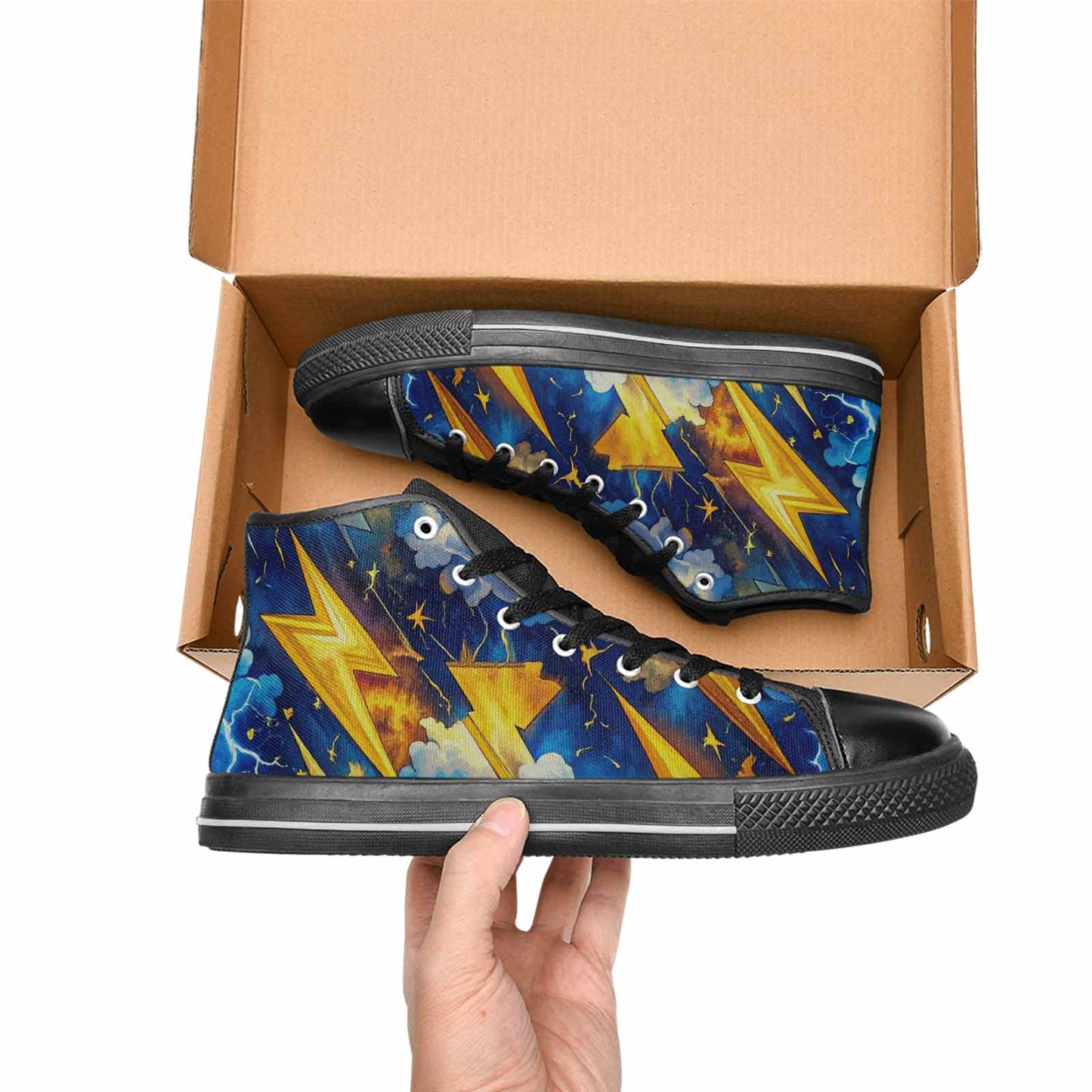 MEN'S Lightning Bolt High Top Canvas Dreamcore Custom Shoes