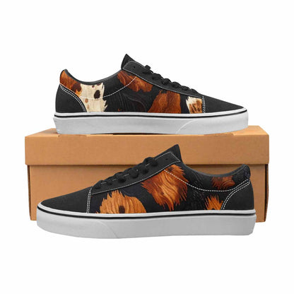 MEN'S Cow Animal Print Canvas Lace-Up Neon Fantasy Custom Sneakers