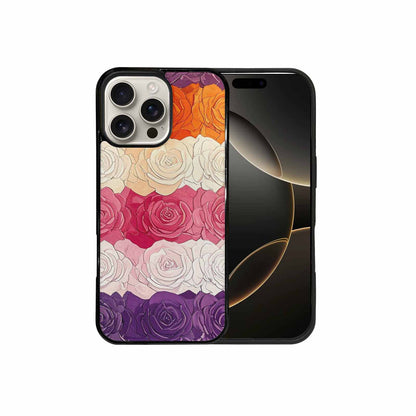 iPhone 16 Pro Max Case — Lesbian Flag Color Theme Small Rainbow, Unique Phone Case Design