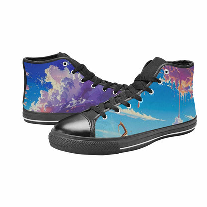WOMEN'S Surrealist Desert Dreamscape High Top Canvas Cottagecore Custom Shoes