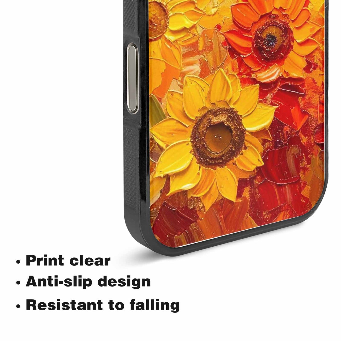 iPhone 15 Pro Max Case — Impressionist Sunflower Brushstroke Pattern Hundreds Of, Custom Made Phone Cover
