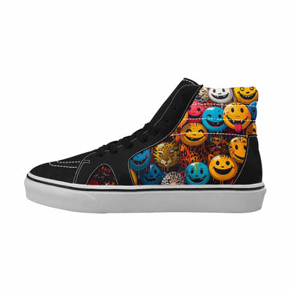 MEN'S Smiley Faces High Top Canvas Y2K Custom Shoes