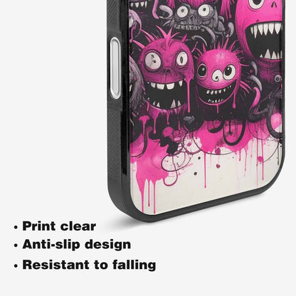iPhone 16 Plus Case — Monsters General Black Pink Ink Cartoon, Customized Protective Case
