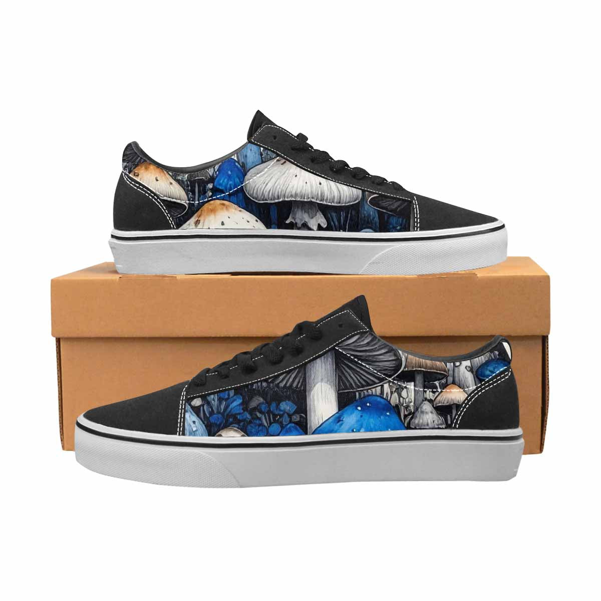 WOMEN'S Mushrooms (general) Lace-Up Canvas Cottagecore Sneakers