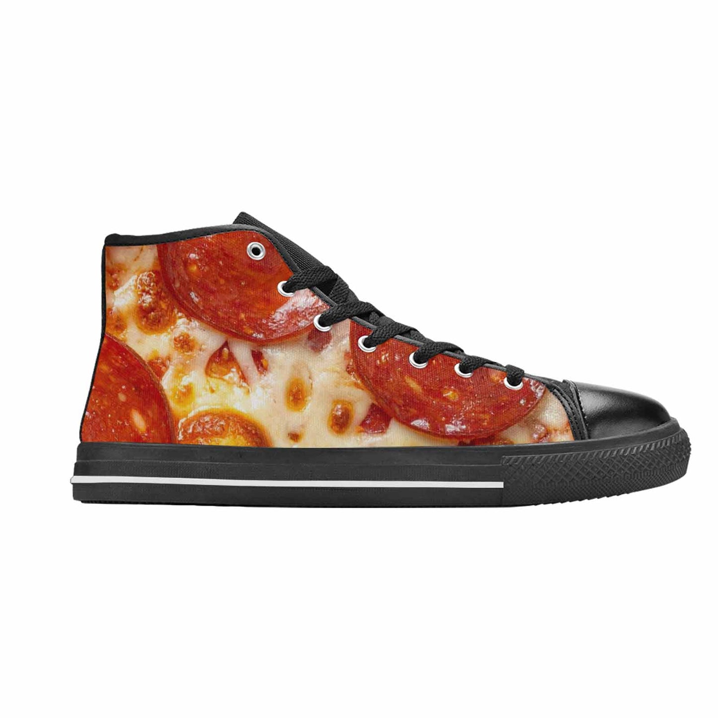 MEN'S Pepperoni Pizza Print High Top Canvas Dreamcore Sneakers