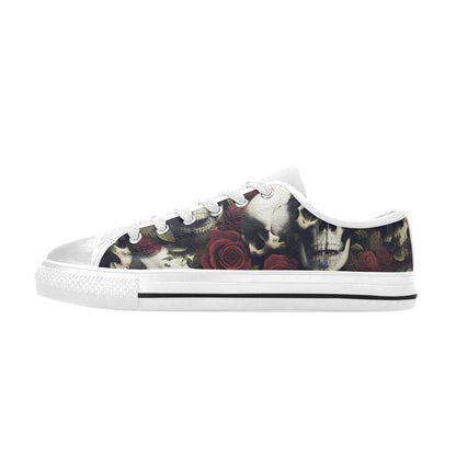 MEN'S Rose Skulls Dark Canvas Vivid Shoes