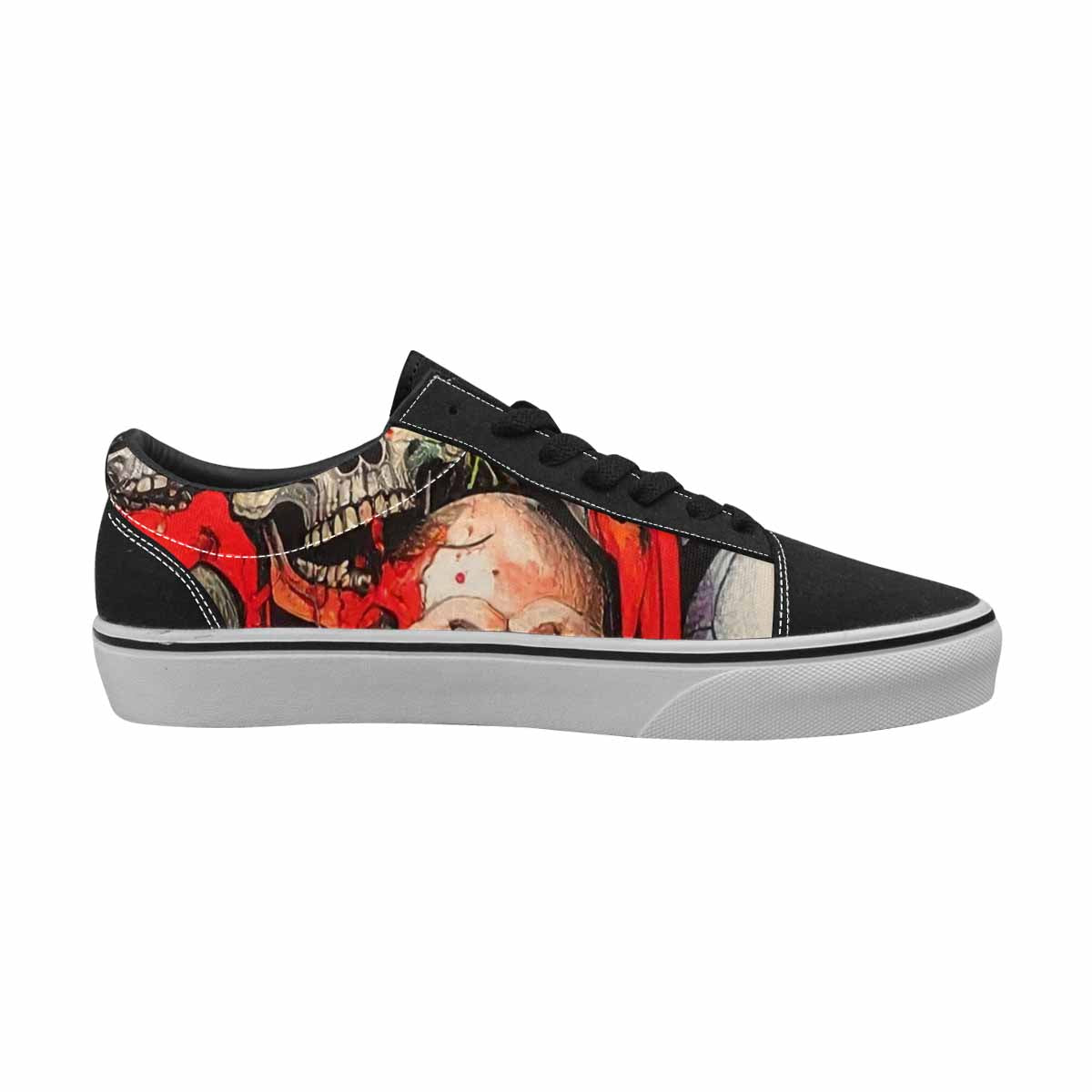 WOMEN'S Rainbow From Skull S Lace-Up Canvas Melting Art Custom Sneakers