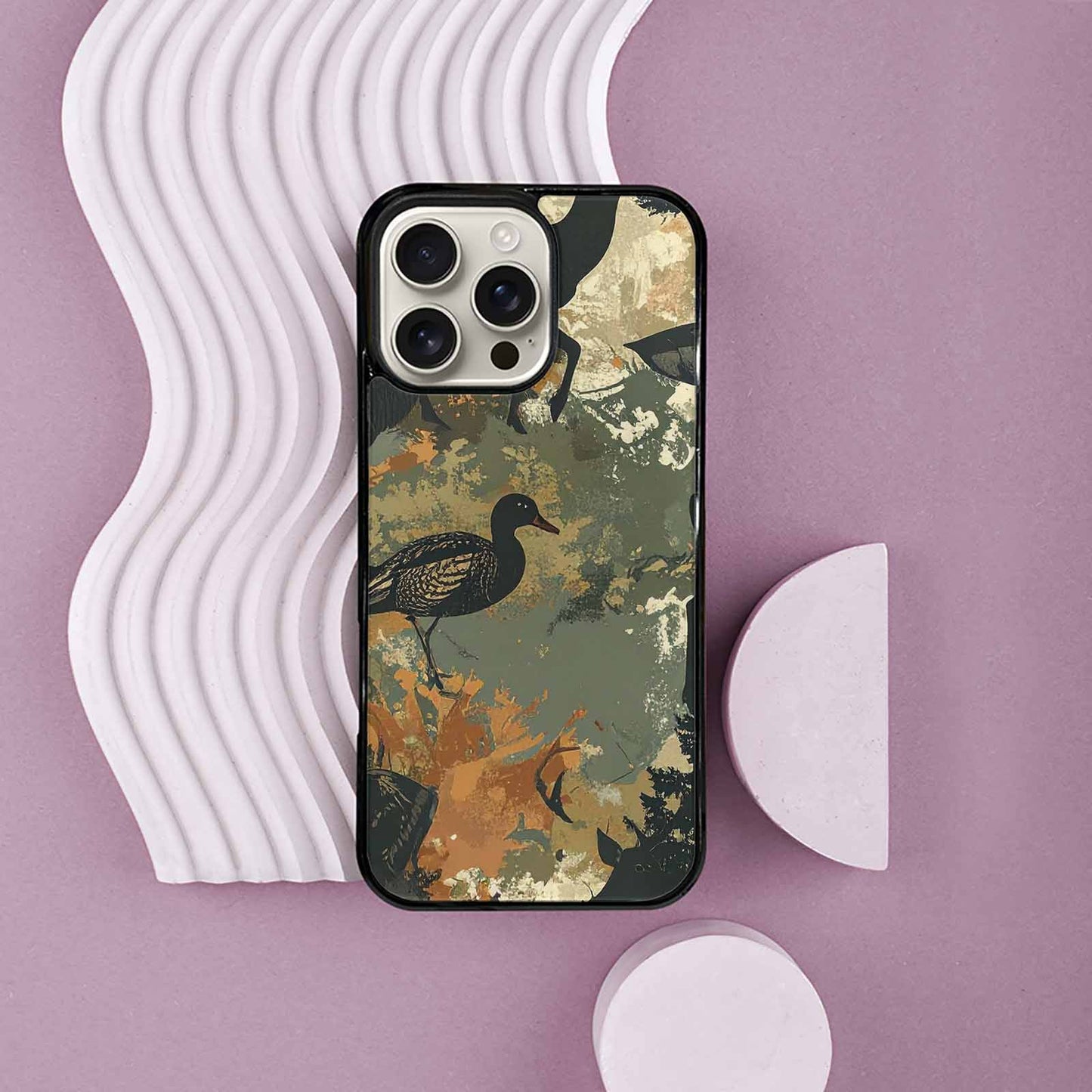 iPhone 16 Pro Max Case — Hunting Camouflage Pattern With Deer And, Custom Phone Case