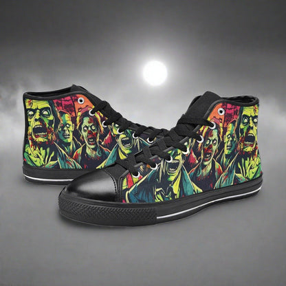 Dragon Teal Gold Vivid WOMEN Bold Art - Freaky Shoes | Custom Art Sneakers