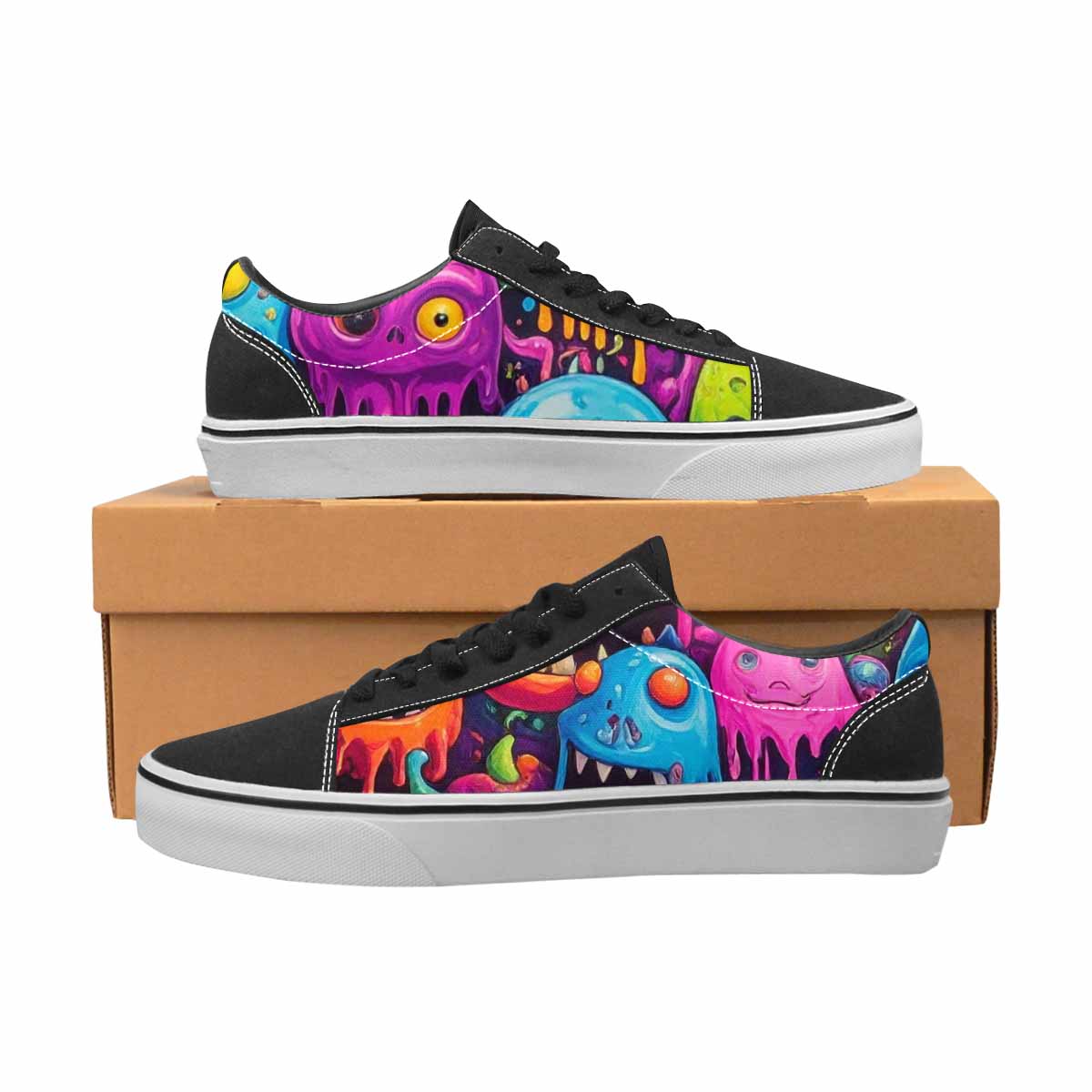 WOMEN'S Ice Cream Monsters  Lace-Up Canvas Dreamlike Custom Shoes